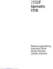 PFAFF tipmatic 1119 Instruction Book