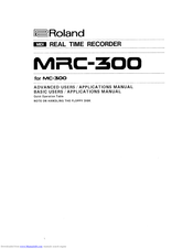 Roland MC-300 Applications Manual