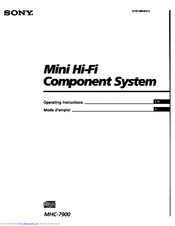 Sony MHC-7900 Operating Instructions Manual