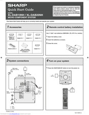 Sharp XL-DAB20NH Quick Start Manual