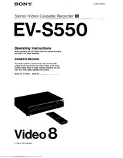 Sony EV-S550 Operating Instructions Manual