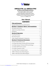 Wohler AMP2A-VTR User Manual