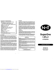 Nht SuperOne Xu Owner's Manual