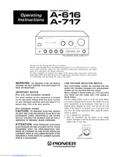 Pioneer A-616 Operating Instructions Manual