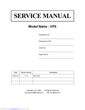 Optoma H76 Service Manual