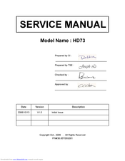 Optoma HD73 Service Manual
