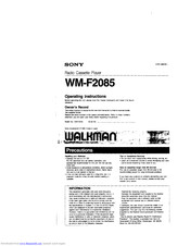 Sony Walkman WM-F2085 Operating Instructions Manual