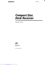 Sony HCD-251 Operating Instructions Manual