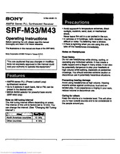 Sony SRF-M43 Operating Instructions