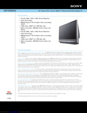 Sony KDF-50E3000 - 50" Rear Projection TV Manuals | ManualsLib