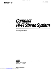 Sony LBT-D117CD Operating Instructions Manual