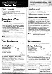 Yamaha PortaSound PSS-6 Owner's Manual
