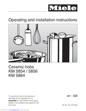 Miele KM 5864 Operating And Installation Instructions