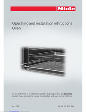 Miele H6360BP Operating And Installation Instructions