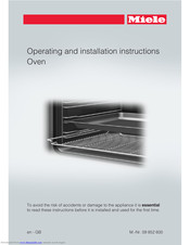 Miele H6560BP Operating And Installation Instructions