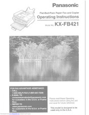 Panasonic KX-FB421 Operating Instuctions