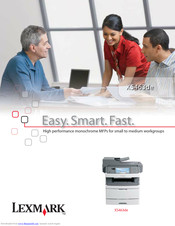 Lexmark Xs463de - Mono Laser Mfp P/C/S 40Ppm 1200X Specifications
