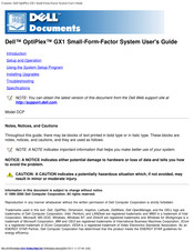 Dell OptiPlex GX1 User Manual