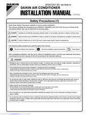 Daikin 3MXS24 Series Installation Manual