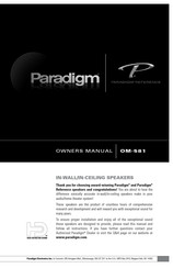 Paradigm OM-581 Owner's Manual