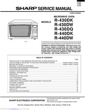 Sharp R-430DQ Service Manual