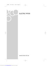 DELONGHI ELECTRIC FRYER Instructions For Use Manual