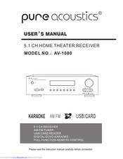 Pure Acoustics AV-1080 User Manual