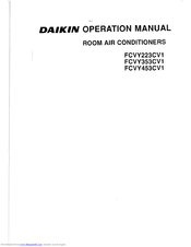 Daikin FCVY353CV1 Operation Manual