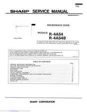 Sharp R-4A54B Service Manual