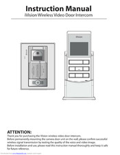 iVision wireless video Door Intercom Instruction Manual