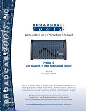 Broadcast Tools ProMix 12 Installation And Operation Manual