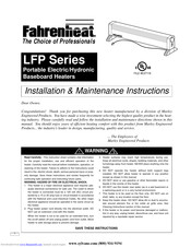 Marley Fahrenheat LFP6152D Installation & Maintenance Instructions Manual
