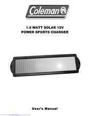 Coleman 1.5 Watt Solar 12V Power Sports Charger User Manual