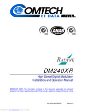 Comtech EF Data Radyne DM240XR Installation And Operation Manual