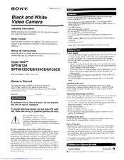 Sony Hyper HAD SPT-M124 Operating Instructions Manual