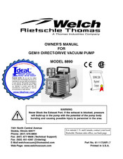 Welch 8890 Owner's Manual
