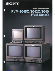 Sony PVM-8000 Trinitron Color Video Monitor Operating Instructions Manual Guide 