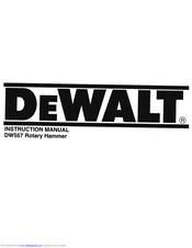 Dewalt DW557 Instruction Manual