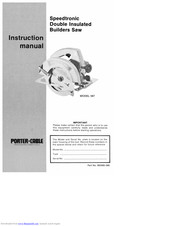 Porter-Cable 587 Instruction Manual