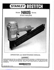 Stanley Bostitch N80S-2 Operation And Maintenance Manual