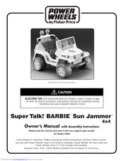 Power Wheels Super Talk! BARBIE Sun Jammer 4x4 76960 Owner's Manual With Assembly Instructions