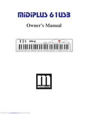 Miditech MIDIPLUS 61USB Owner's Manual