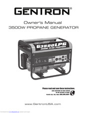 GENTRON PROPANE GENERATOR Owner's Manual