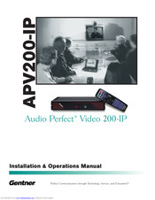 Gentner APV200-IP Installation & Operation Manual