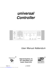 High End Systems Universal Controller User Manual Addendum
