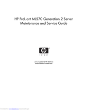 HP ProLiant ML570 Generation 2 Maintenance And Service Manual