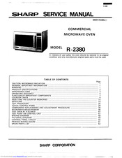 Sharp R-2380 Service Manual