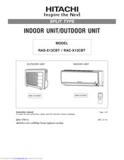 Hitachi RAS-X13CBT Instruction Manual