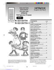 Hitachi R-S31SVTH Use And Care Instructions Manual