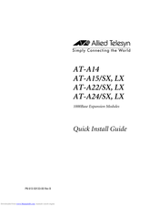 Allied Telesis AT-A22/LX Quick Install Manual